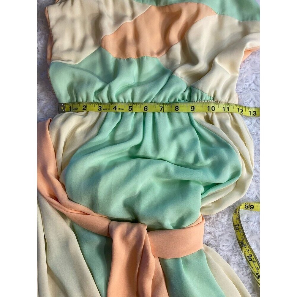 D’ Enjoy Tank Dress Size M Pastels Maxi Flowing Lined To Knees - Picture 8 of 11